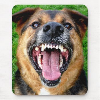 Mean Dog With Big Teeth Mouse Pad by CountryCorner at Zazzle
