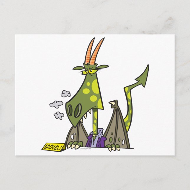 mean dragon lady attitude cartoon postcard (Front)