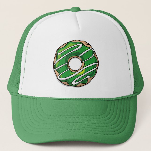 Mean Green Donut With Icing Trucker Hat (Front)