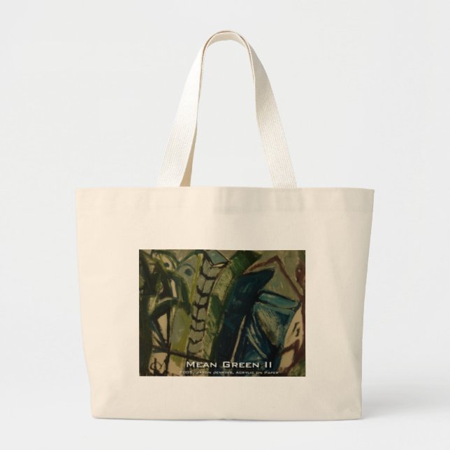 mean green II Large Tote Bag (Front)