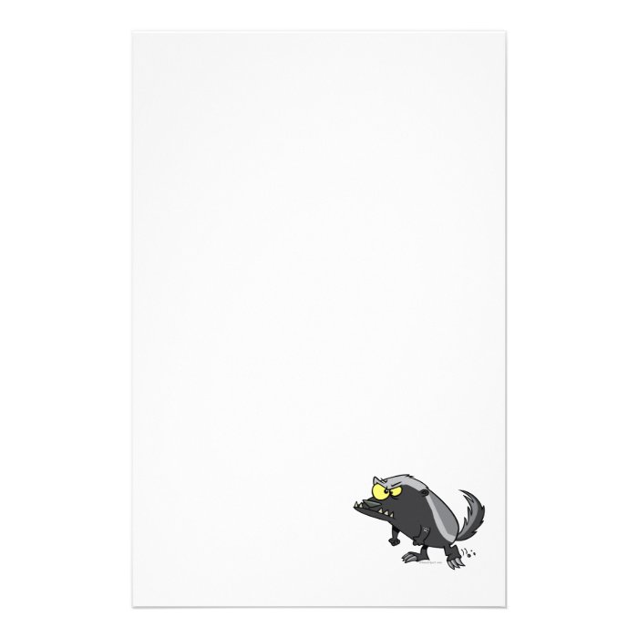 mean honey badger cartoon character stationery design