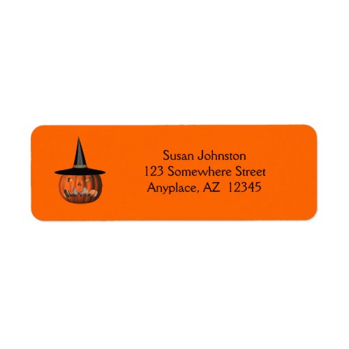 Mean Jack O Lantern Halloween Address Label