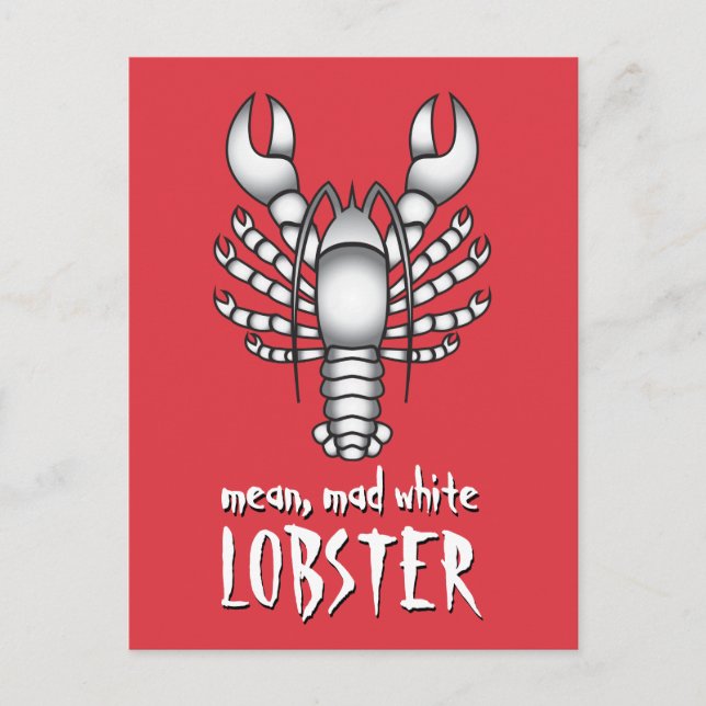 Mean Mad White Lobster Jordan Peterson Meme Postcard (Front)