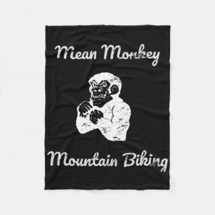 Mean Monkey Mountain Biking  Fleece Blanket