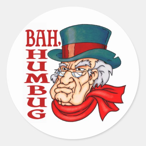 Mean Old Scrooge Classic Round Sticker