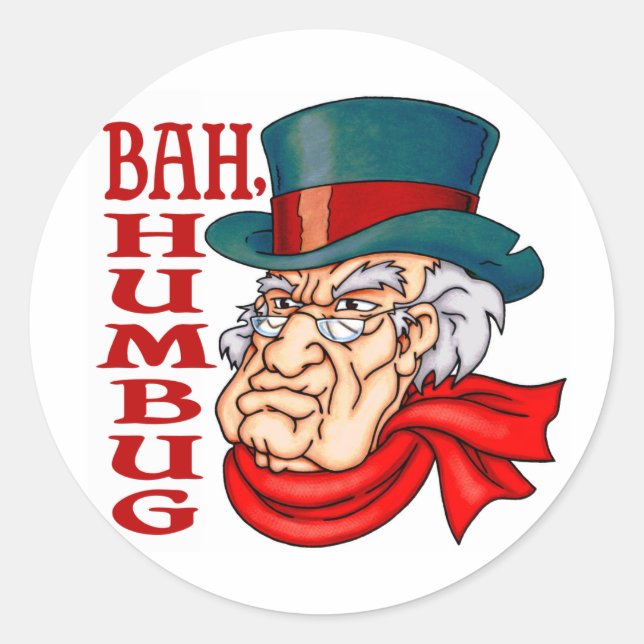 Mean Old Scrooge Classic Round Sticker (Front)