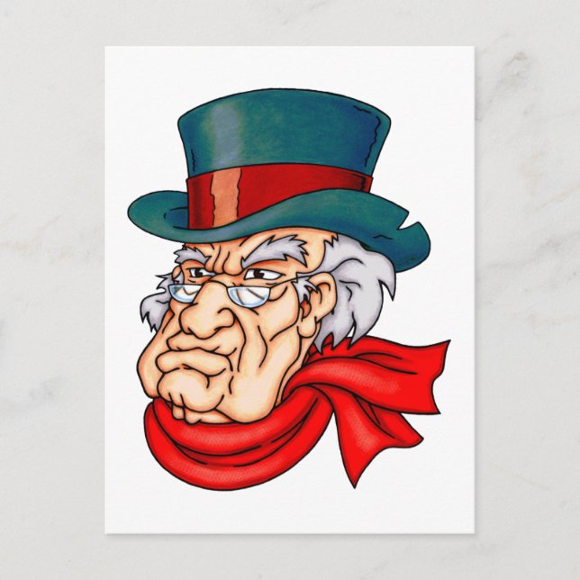 Mean Old Scrooge Postcard (Front)