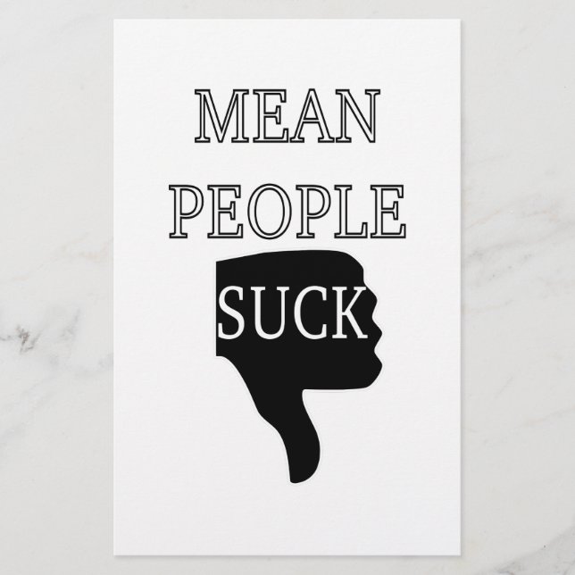 Mean People Suck Stationery (Front)