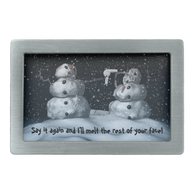 Mean Snowman Belt Buckle (Front)