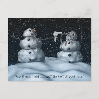 Mean Snowman Postcard