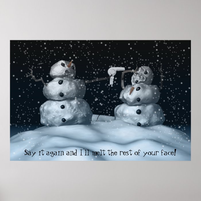 Mean Snowman Print