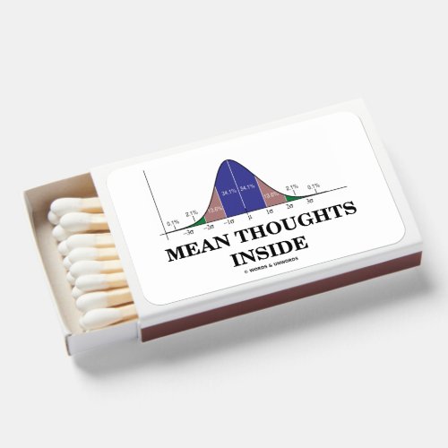 Mean Thoughts Inside Statistics Humor Matchboxes