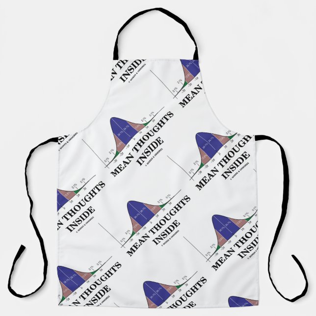 Mean Thoughts Inside Stats Geek Humor Apron (Front)