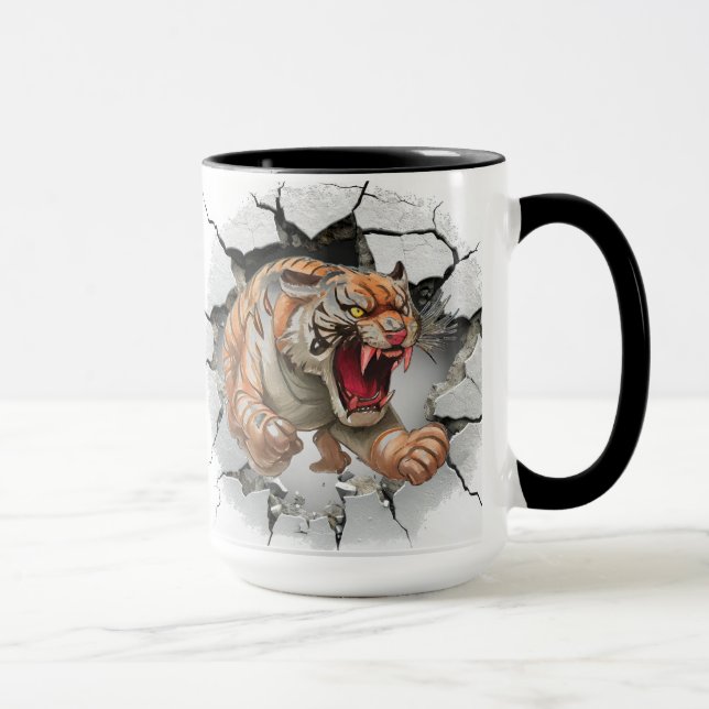 Mean Tiger background Mug (Right)