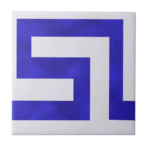 Meander  Blue and white Tile