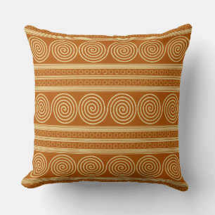 Meander of the Gods: Ancient Greek Spiral Throw Pillow