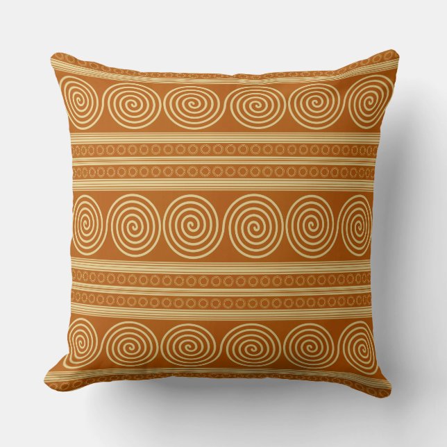 Meander of the Gods: Ancient Greek Spiral Throw Pillow (Front)
