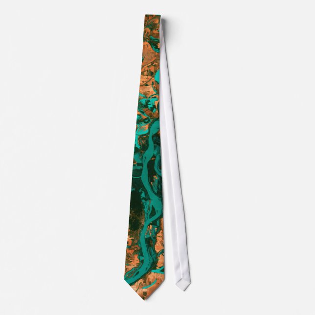Meandering Mississippi Satellite Image Neck Tie (Front)