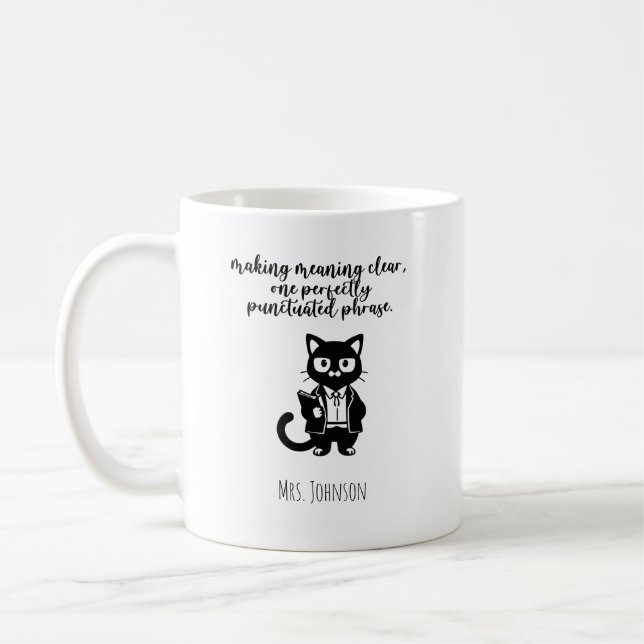 Meaning Clear Perfectly Punctuated Phrase Grammar Coffee Mug (Left)