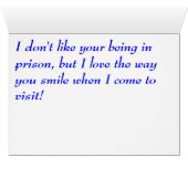 MEANING MESSAGE:  INCARCERATION 7 CARDS (Inside Horizontal (Bottom))