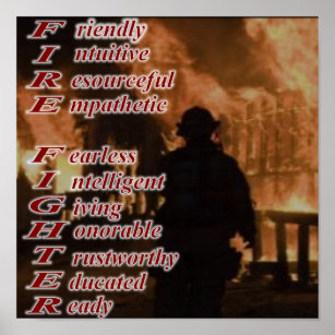 Meaning of a Fire Fighter Poster
