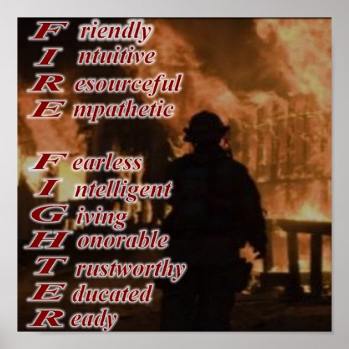 Meaning of a Fire Fighter Poster