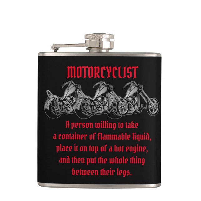 Meaning Of A Motorcyclist  Flask (Front)