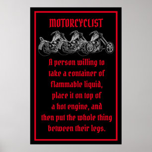 Meaning Of A Motorcyclist Poster