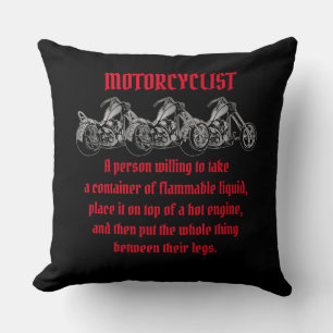 Meaning Of A Motorcyclist  Throw Pillow