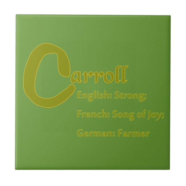 Meaning of Carroll Ceramic Tile (Front)