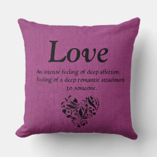 Meaning of Love Magenta Decorative Pillow