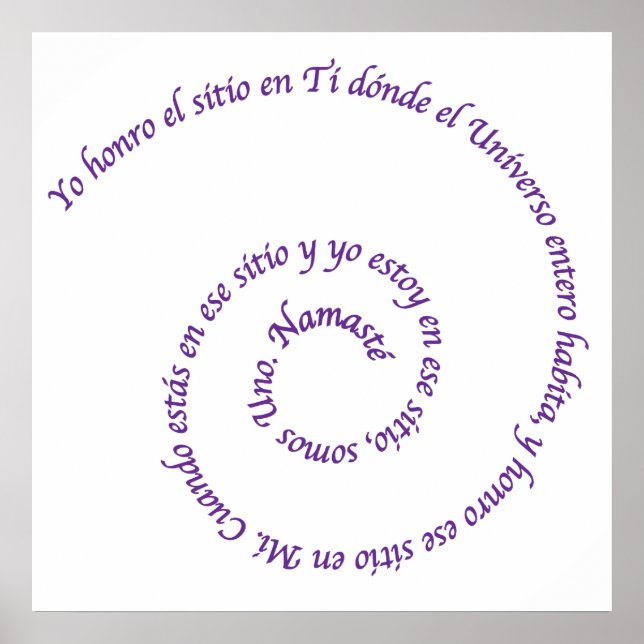 Meaning of Namaste' en Español Poster (Front)