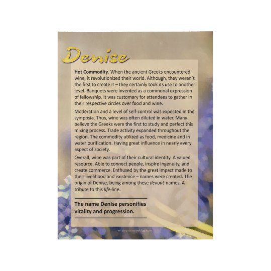Meaning of the Name Denise Wood Poster