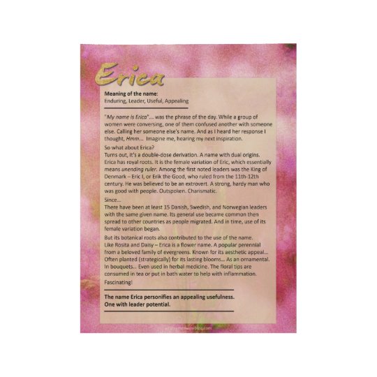 meaning-of-the-name-erica-wood-poster-zazzle