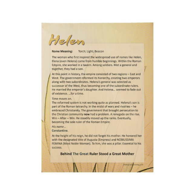 Meaning of the Name Helen Wood Poster (Front)
