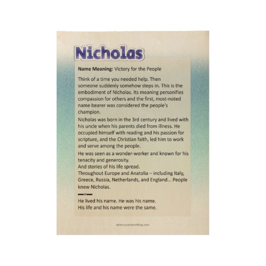 meaning-of-the-name-nicholas-wood-poster-zazzle