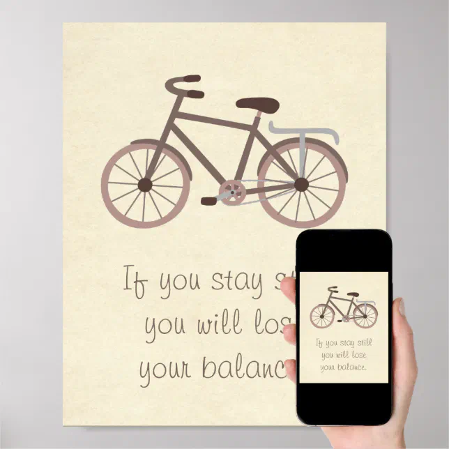 Meaningful Bicycle Quote Saying Wall Decor Poster Zazzle