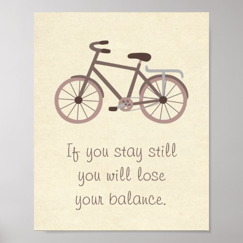 Meaningful Bicycle Quote Saying Wall Decor Poster