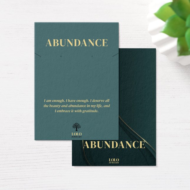 Meaningful Earring & Necklace Jewelry Display Card (Desk)