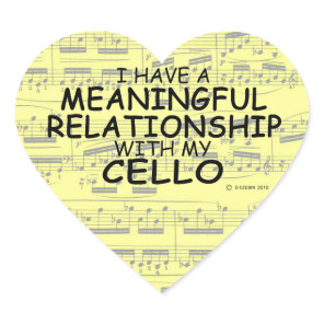 Meaningful Relationship Cello Heart Sticker