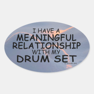 Meaningful Relationship Drum Set Oval Sticker