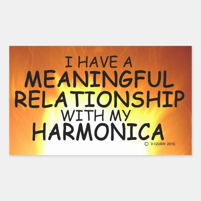 Meaningful Relationship Harmonica Rectangular Stic Sticker (Front)