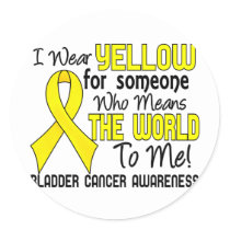 Means The World To Me 2 Bladder Cancer Classic Round Sticker