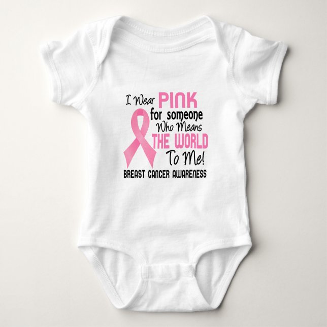 Means The World To Me 2 Breast Cancer Baby Bodysuit (Front)