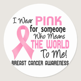 Means The World To Me 2 Breast Cancer Classic Round Sticker