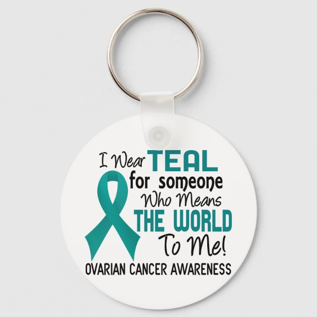 Means The World To Me 2 Ovarian Cancer Keychain (Front)