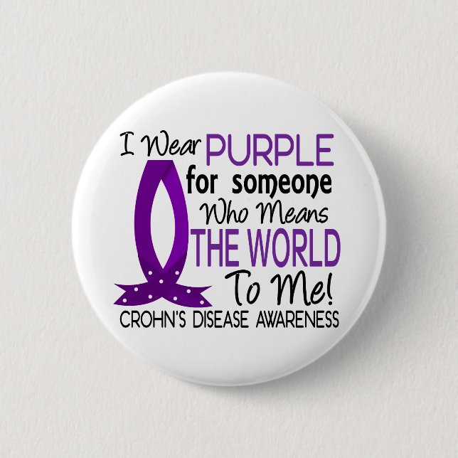 Means The World To Me Crohn's Disease Pinback Button (Front)
