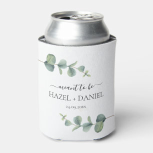 Meant To be Eucalyptus Greenery Wedding Can Cooler
