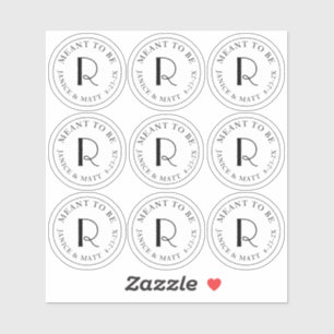 Meant to Be Mini Monogram Label with Wedding Date