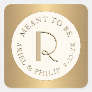 Meant to Be Mini Monogram Label with Wedding Date